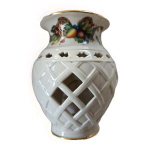 LENOX Holiday Tartan Pierced Fragrance Warmer 6” Excellent Condition Collectible